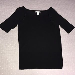 White House Black Market black 3/4s sleeve sweater